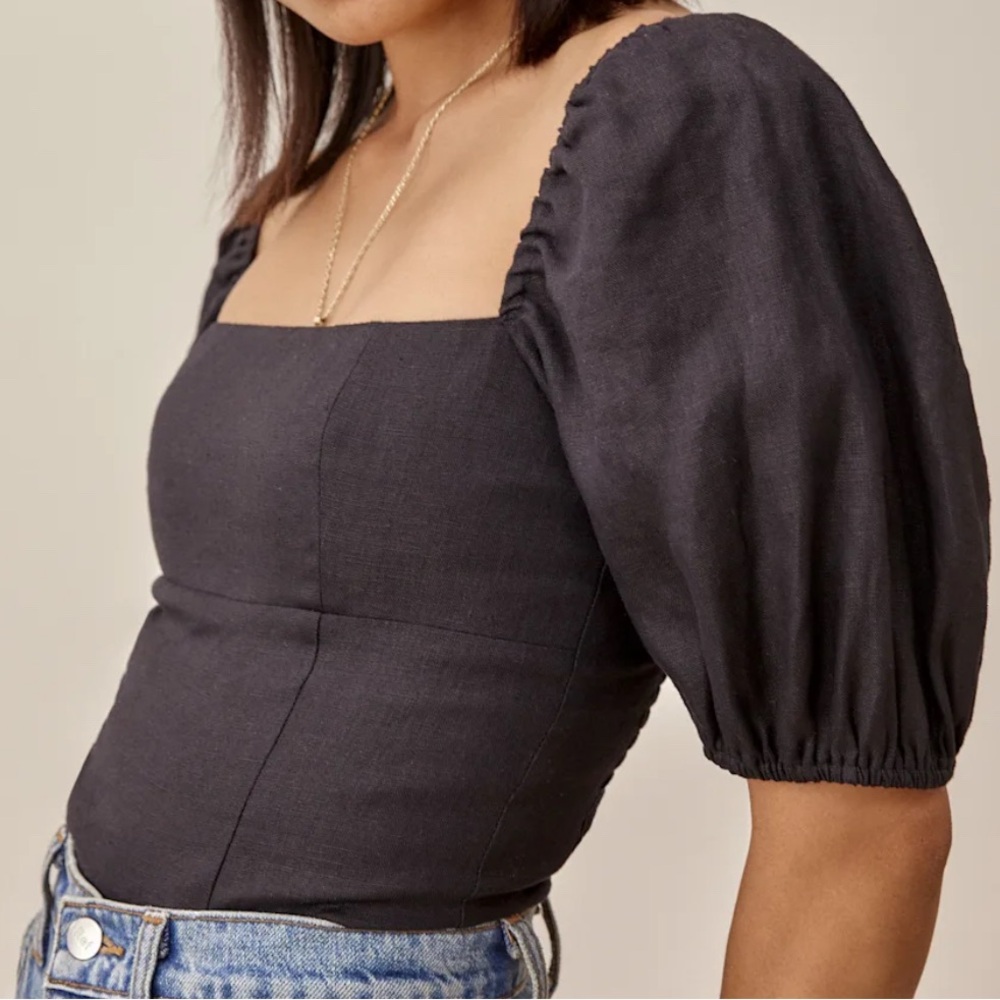 Reformation Arancini Linen Top (Current On Website)